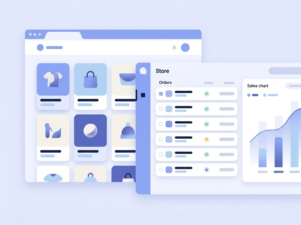 PrestaShop store and admin dashboard