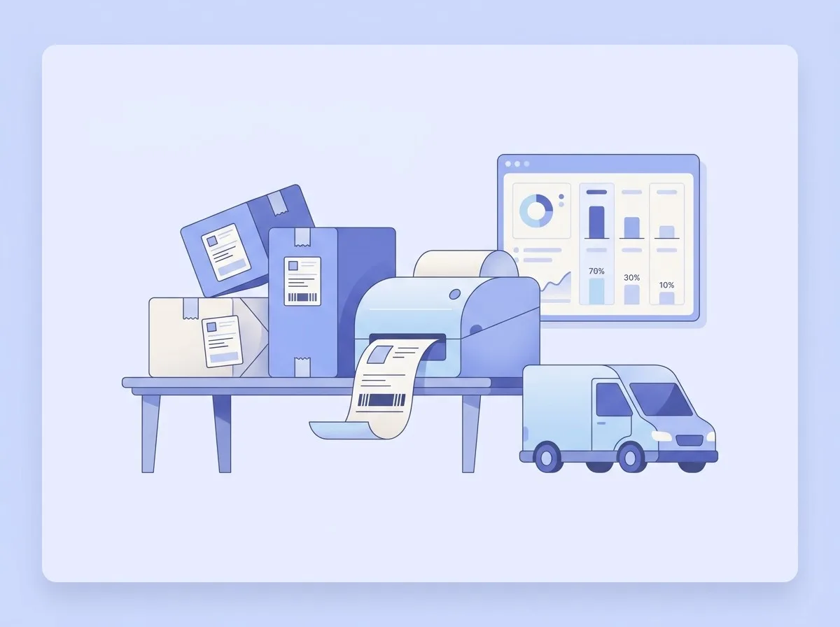 Shipping label printing and carrier integration
